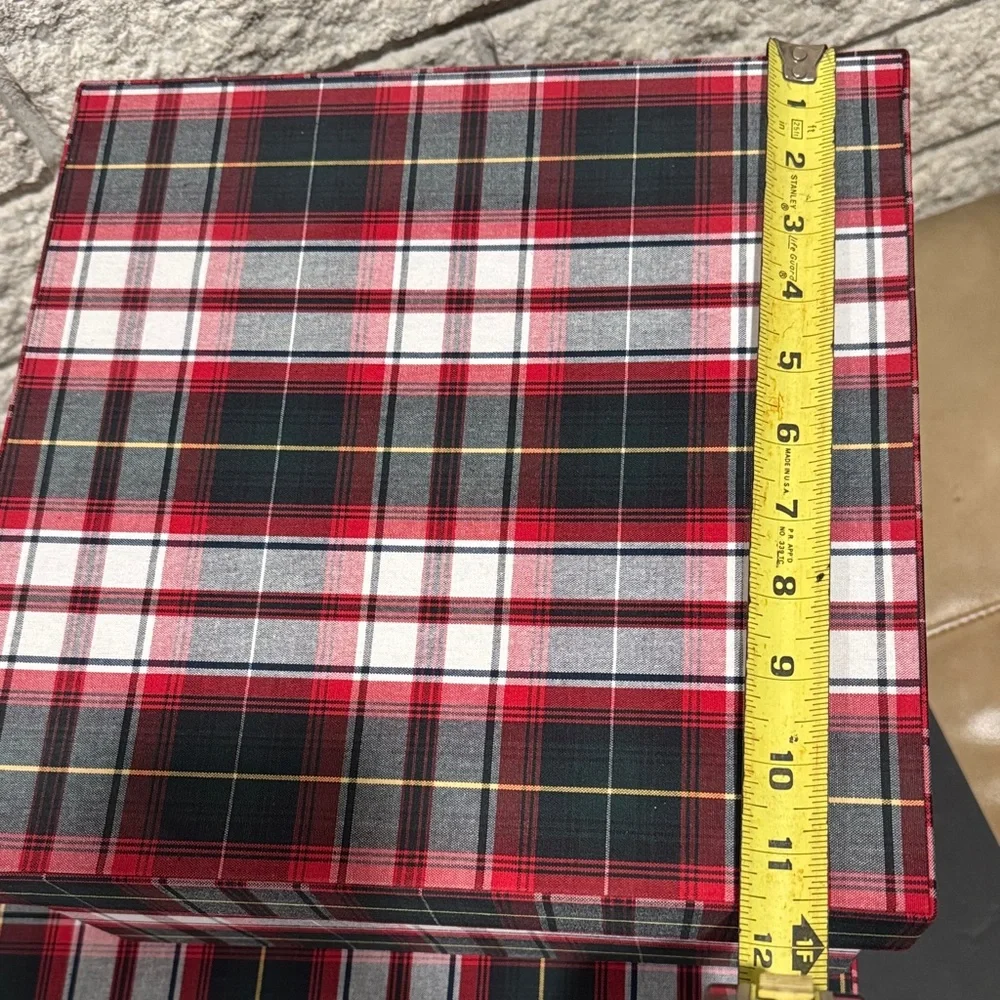 Plaid Storage Gift Boxes - Red and Black